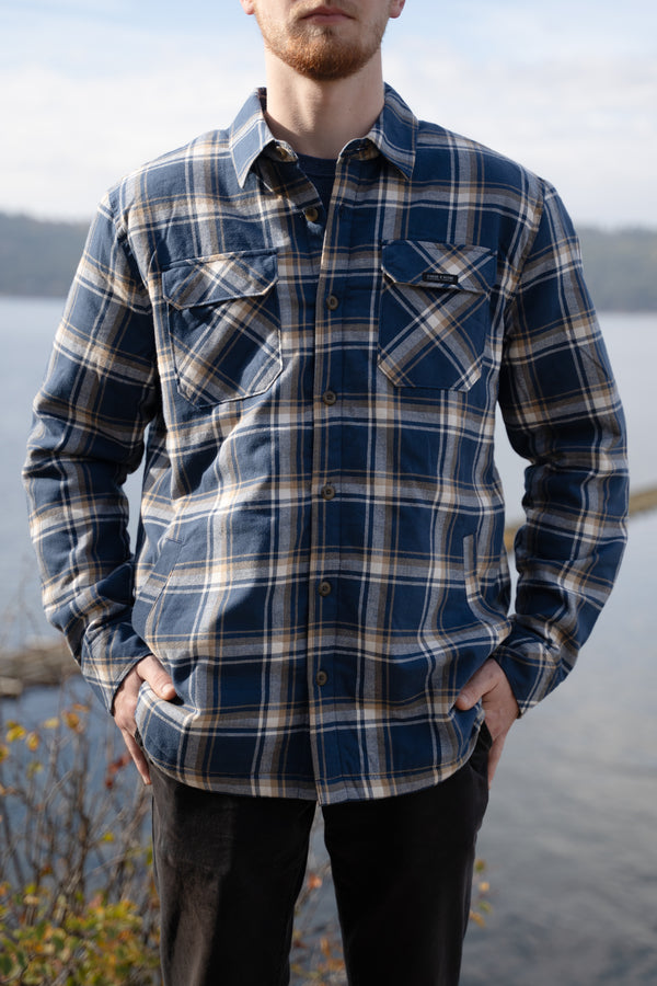 STYLO FLANNEL JACKET - NAVY