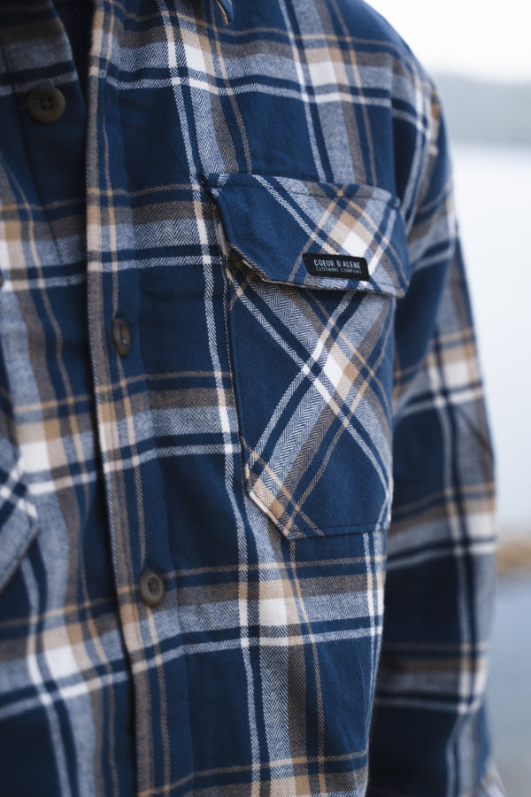 STYLO FLANNEL JACKET - NAVY