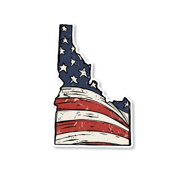 Idaho American Flag Sticker