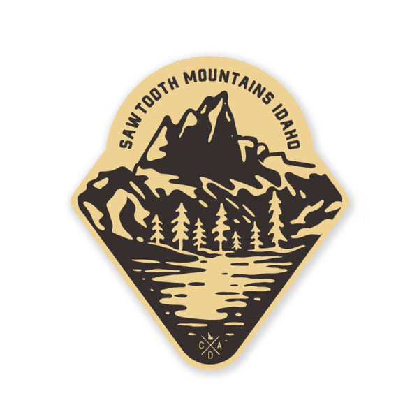 Sawtooth Mountains Earthy Sticker