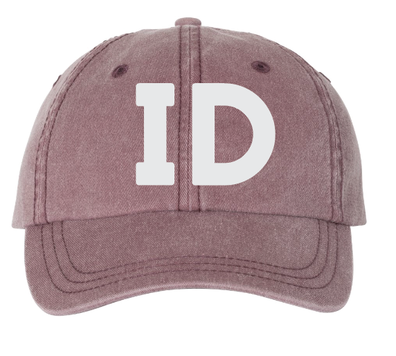 Maroon Pigment Dyed ID Initials Hat