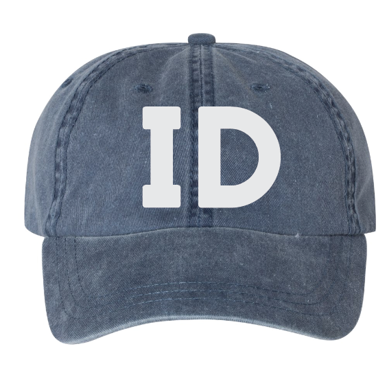 Navy Pigment Dyed ID Initials Hat