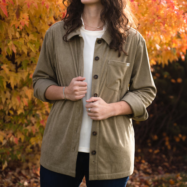 ELLA CORDUROY SHIRT JACKET - OAT