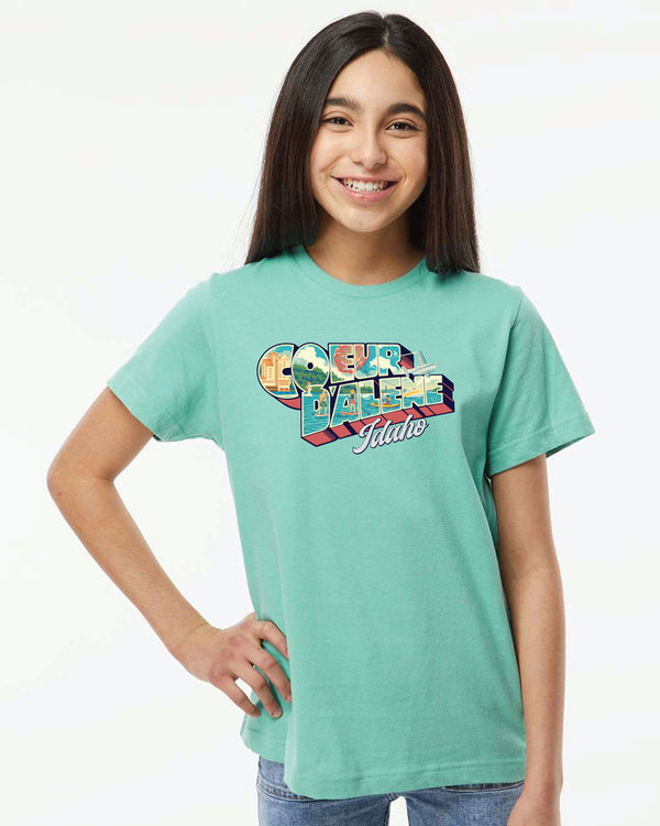 Welcome to Coeur d’Alene Kids Tee (Saltwater Color)