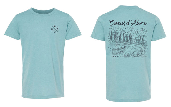 Kids Coeur d'Alene Canoe Trip Blue Lagoon Tee