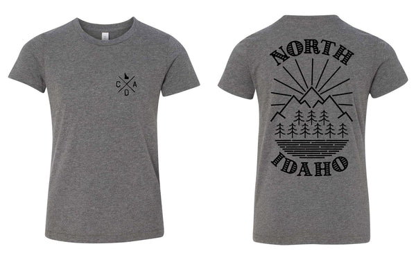 Kids North Idaho Logo Deep Heather Tee