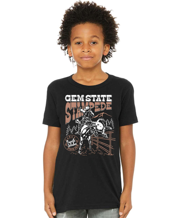 Kids Black Gem State Stampede Rodeo Tee