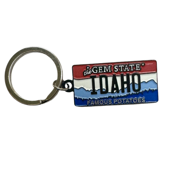 Idaho License Plate Enamel Keychain, Idaho Souvenir