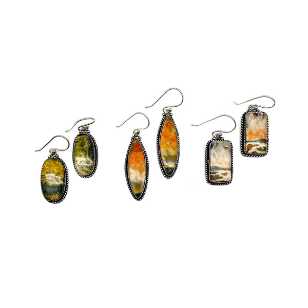 Handcrafted Semiprecious Stone Earrings - Bumblebee Jasper