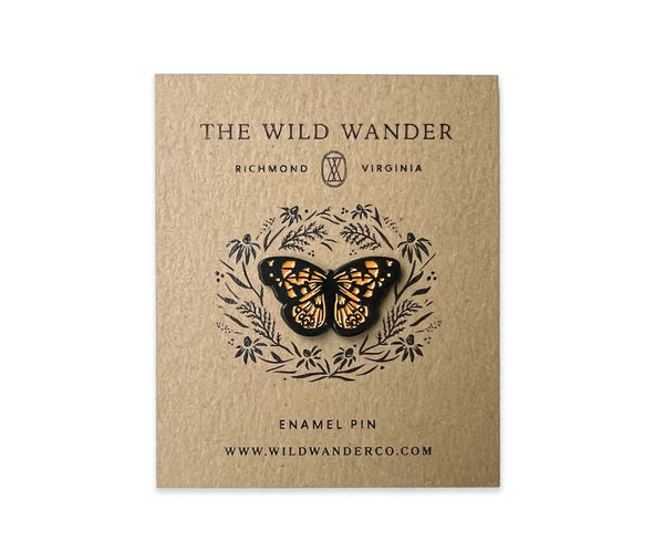 Orange Butterfly Enamel Pin