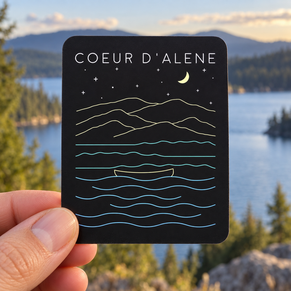 Coeur d'Alene Night Views Sticker