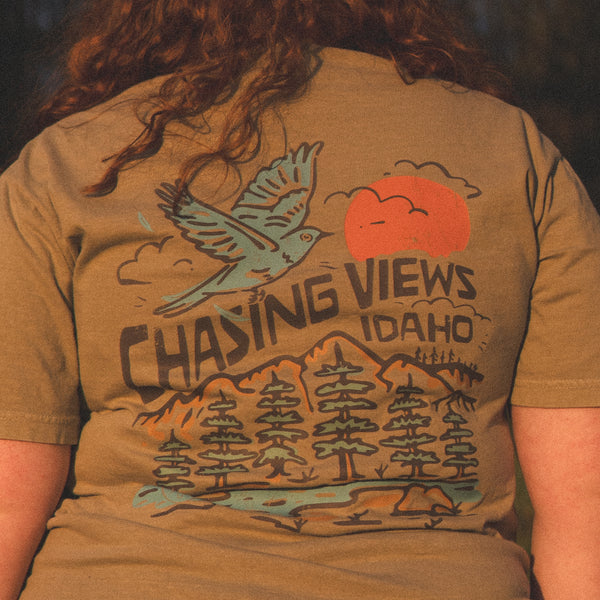 Chasing Views Bird Tee - Khaki (100%)