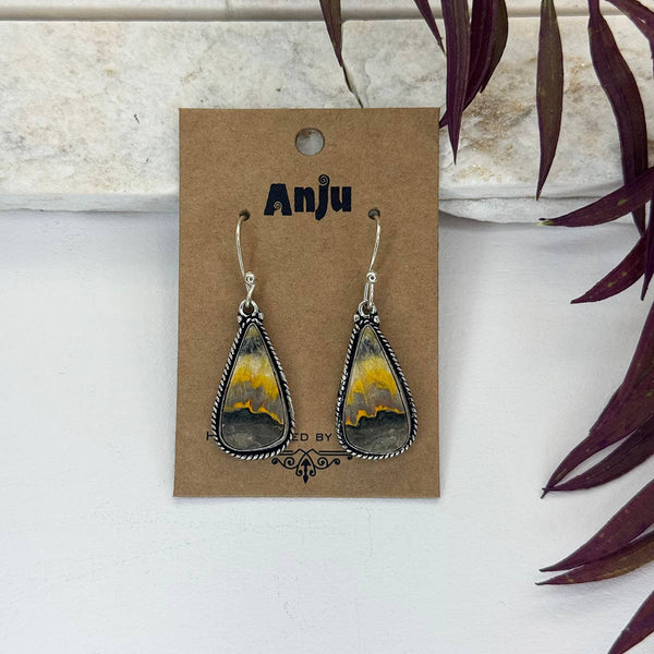 Handcrafted Semiprecious Stone Earrings - Bumblebee Jasper
