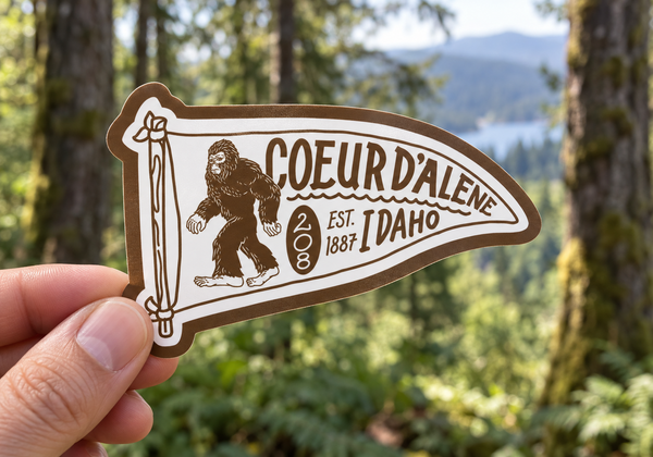 Cooeur d'Alene Bigfoot Penant Sticker
