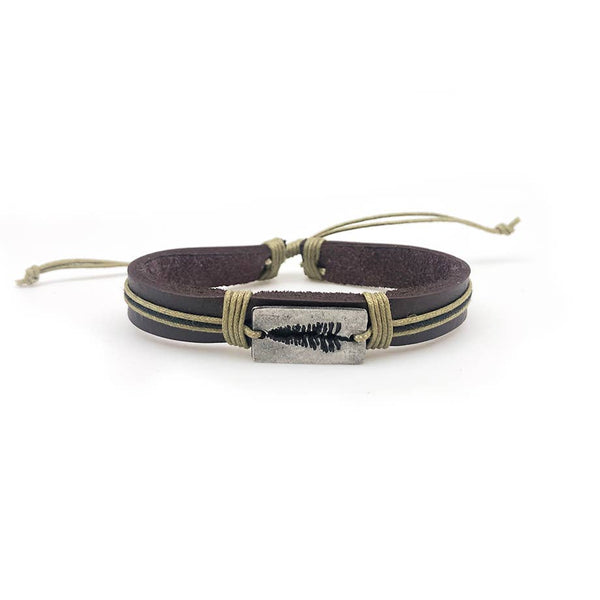 Pull Tie Leather Bracelet - Tall Pine Tree