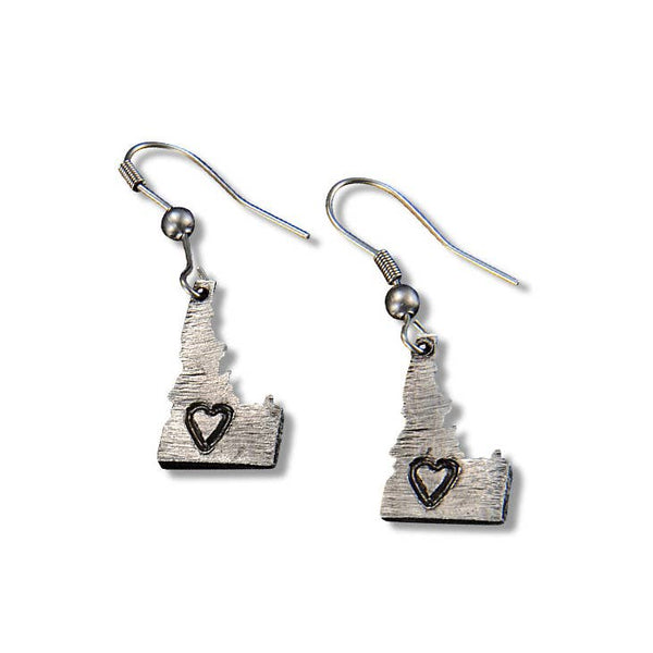 Idaho Home State Jewelry - Pewter State Earrings