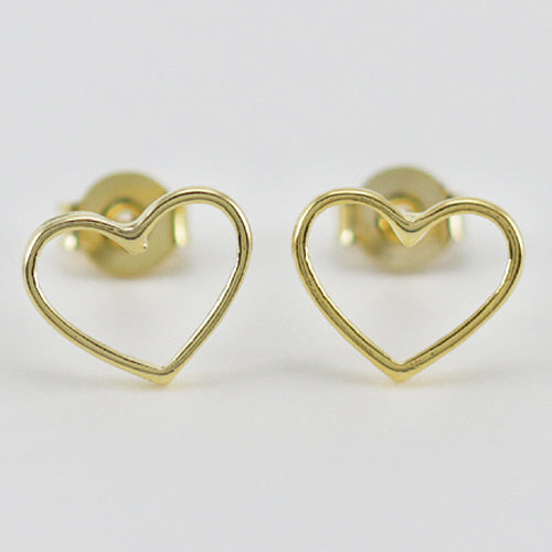 GOLD HEART STUD EARRINGS