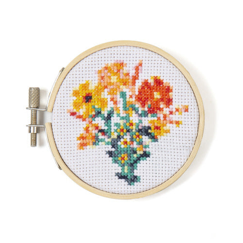 MINI CROSS STITCH KIT - FLOWERS