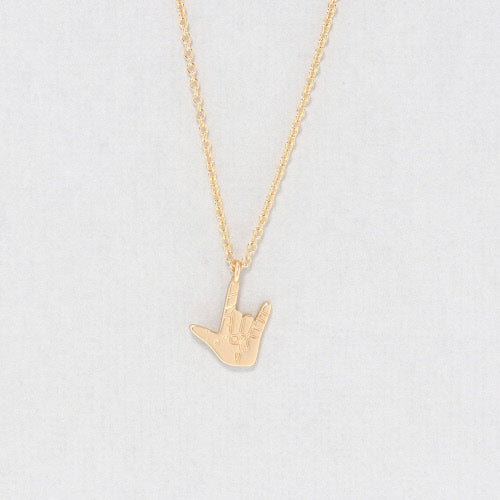GOLD DAINTY CHARM I LOVE YOU NECKLACE