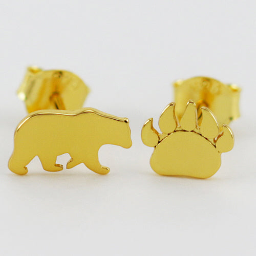 GOLD BEAR BEAR PAW MIX-MATCH STUD EARRINGS