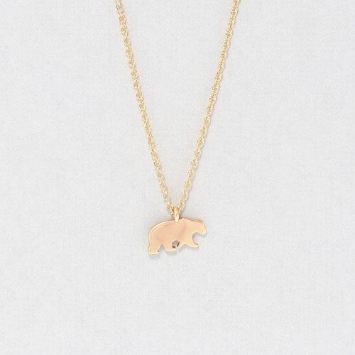 GOLD DAINTY CHARM BEAR NECKLACE