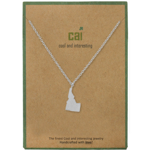 SILVER IDAHO DAINTY CHARM STATE NECKLACE