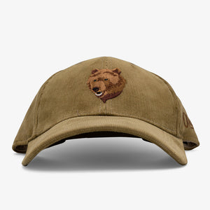 Aksels Bear Corduroy Curved Bill Hat - Khaki