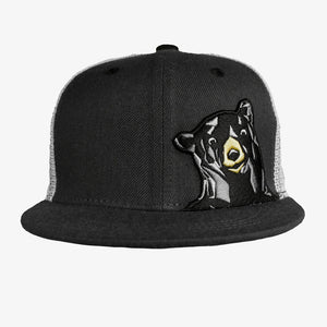 Aksels Black Bear charcoal kids flatbill snapback hat