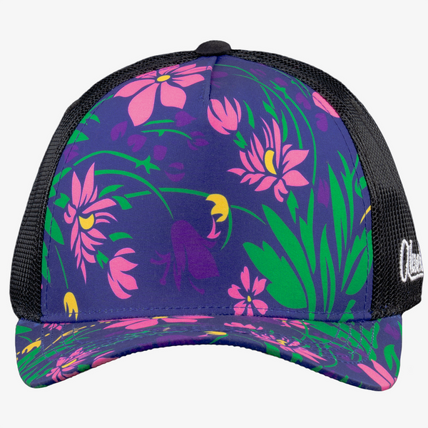 Aksels Whimsy Wildflower Curved Bill Snapback Hat - Purple