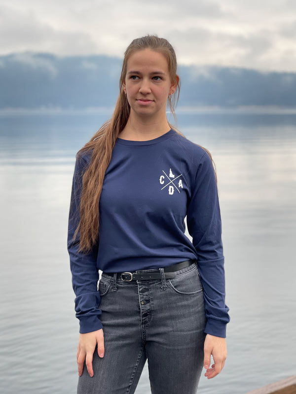 1887 CDA Lake Navy Blue Long Sleeve Tee