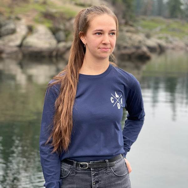 1887 CDA Lake Navy Blue Long Sleeve Tee