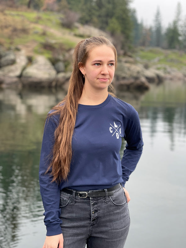 1887 CDA Lake Navy Blue Long Sleeve Tee