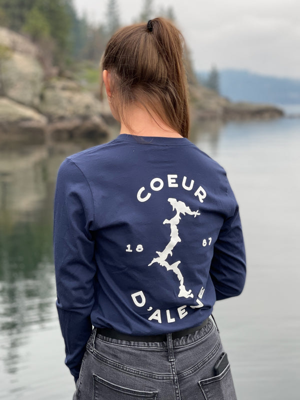 1887 CDA Lake Navy Blue Long Sleeve Tee