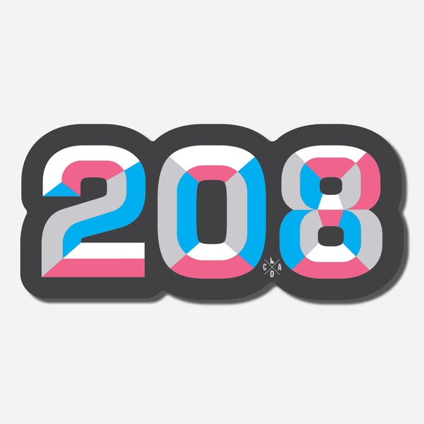 208 Blue & Pink Sticker