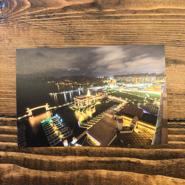 CDA Resort Night Lights Postcard