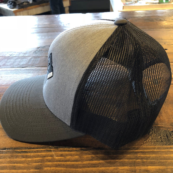 Dual Hatchet Trucker Hat Graphite Black Mesh