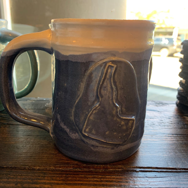 Handmade Ceramic Idaho State Coffee Mug - Blue Glaze