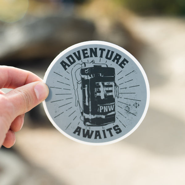 Adventure Awaits Backpack Sticker