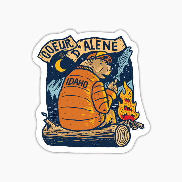 Bear Campfire Sticker