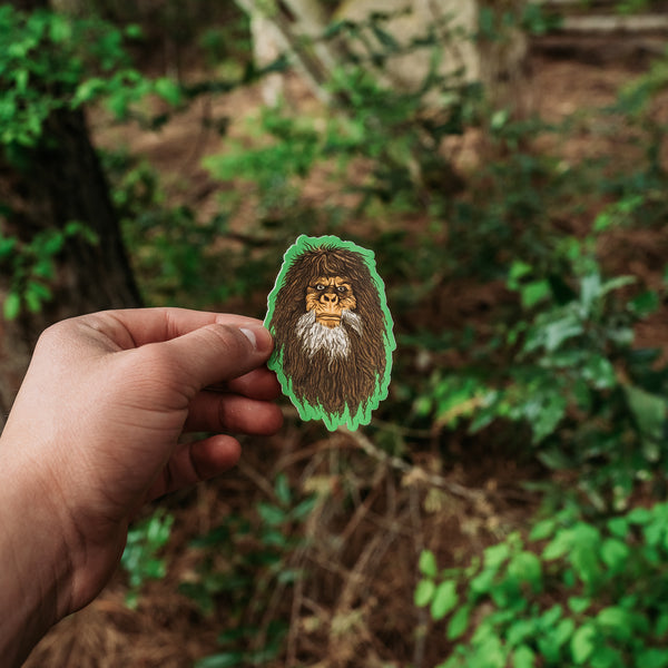Bigfoot Face Green Sticker