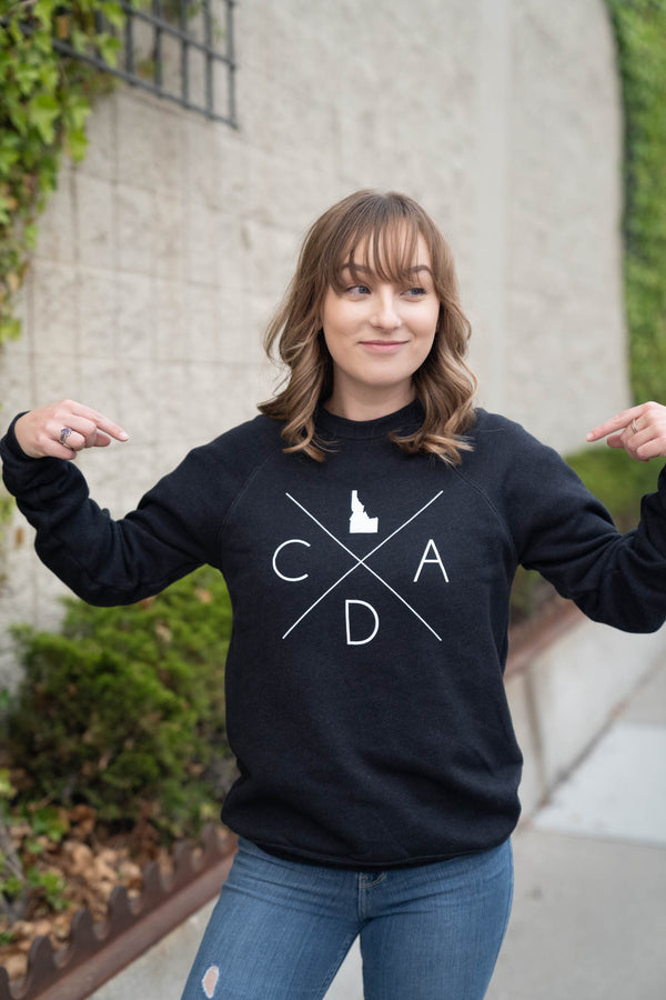 Black Heather Fine Line Logo Sweatshirt – CDA IDAHO Clothing Company