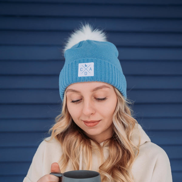 Blue Fine Fur Beanie