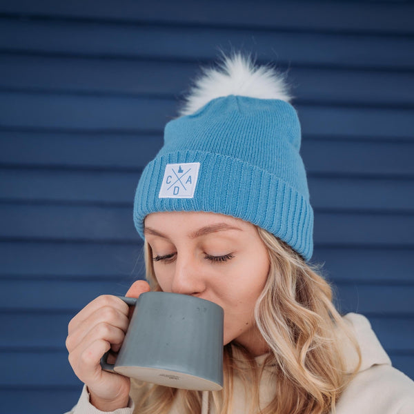 Blue Fine Fur Beanie