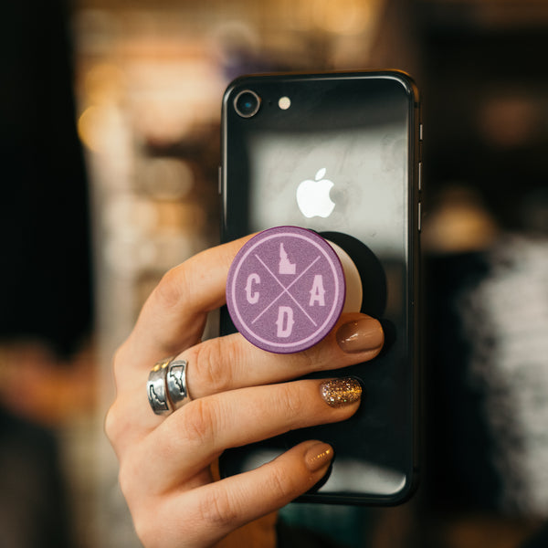 Bold Purple CDA Idaho Logo Popsocket - White Base