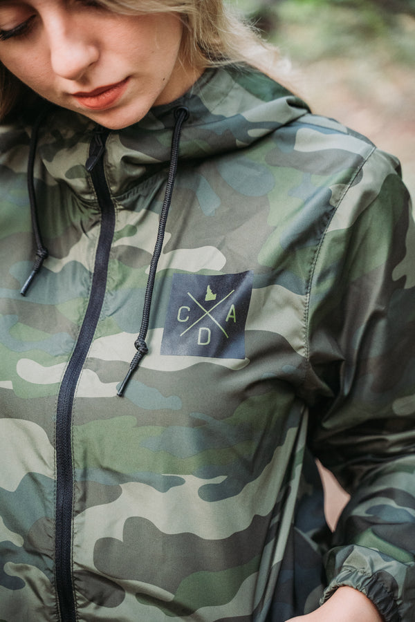 Coeur d'Alene Green Camo Lightweight Windbreaker