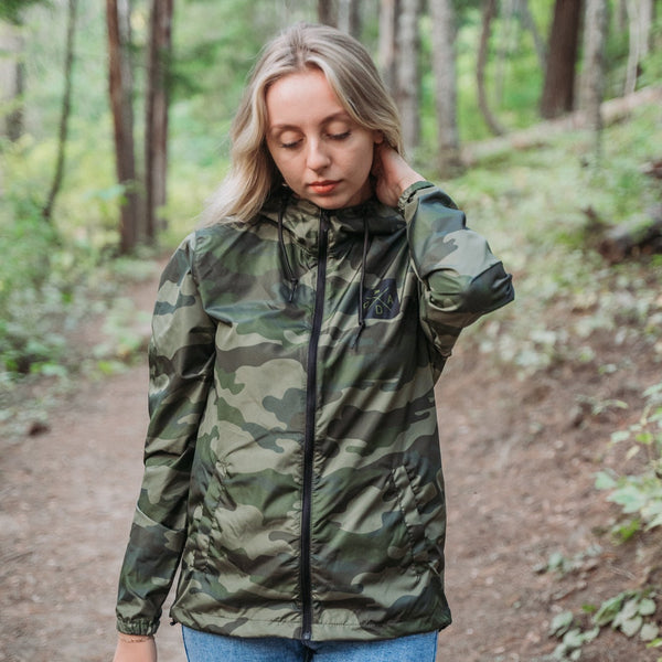 Coeur d'Alene Green Camo Lightweight Windbreaker