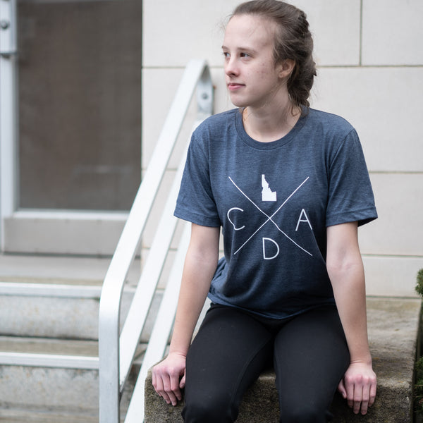 Navy Heather Logo Tee