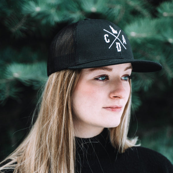 CDA IDAHO Logo All Black Heather Trucker Hat