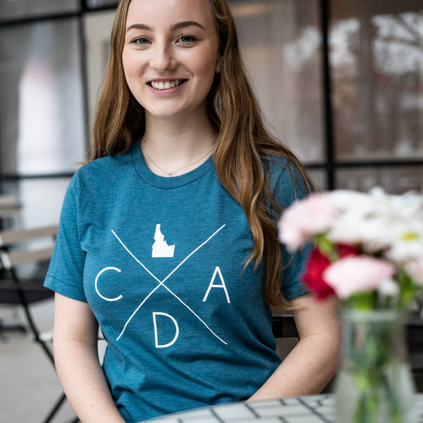 Deep Teal Heather Logo Tee