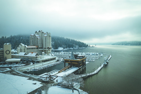 CDA Resort Foggy Morning Postcard